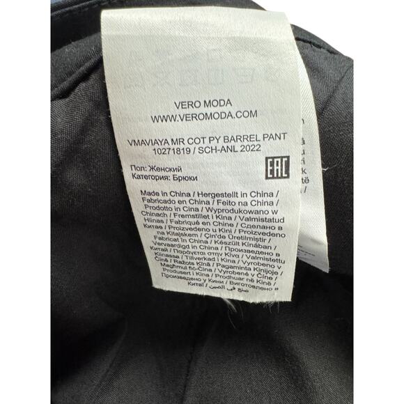 Vera Moda Womens XL "32 Black Barrel Pants Rolled Cuffs NWT Business Casual - Picture 8 of 13